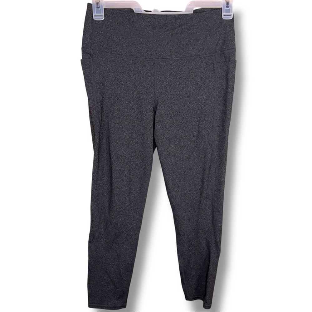 Large Skechers Grey Athletic Leggings Activewear Stretch Fitted Pull On